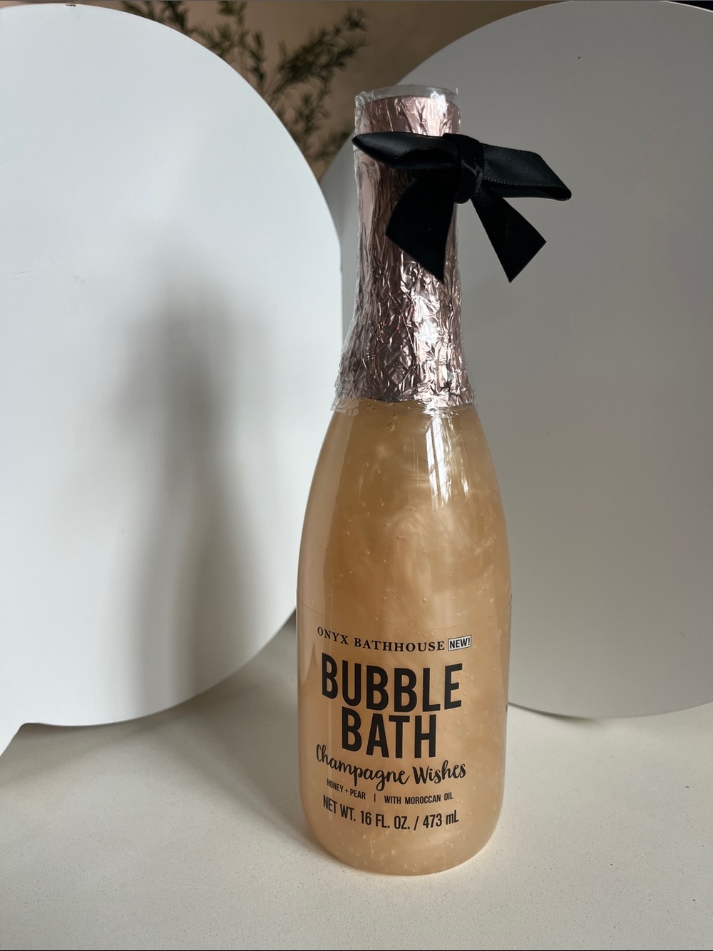💜 ONYX BATHHOUSE Bubble Bath, Champagne Wishes, Honey & Pear Moroccan Oil
